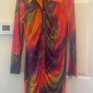 Colorful Button-Down Dress